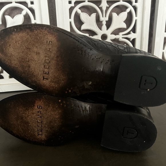 Men's Black Leather Western Boots - Picture 8 of 8